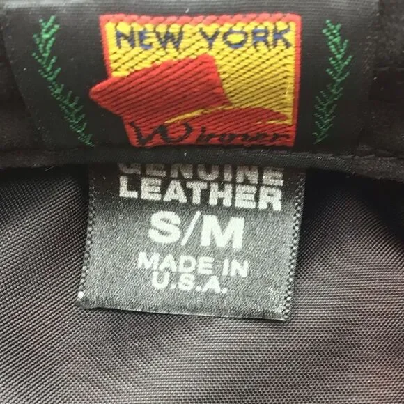 Vintage New York Winner Black Leather Newsboy Fisherman Moto Captain Hat - Picture 9 of 11